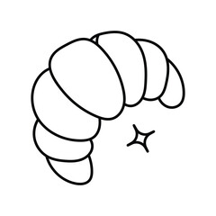 Croissant line icon with white background vector stock illustration