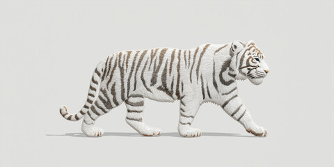 Obraz premium Vintage White Tiger Embroidered Patch