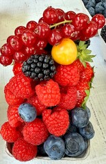 A photo of a fruit basket at a local market in Prague Czech Republic