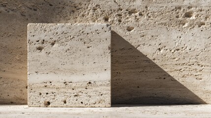 Fototapeta premium Minimalist stone texture with natural light and shadows for modern design