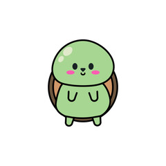 Cute kawaii turtle green illustration 
