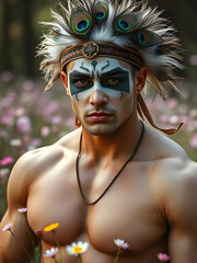 Handsome Muscular Man With Tribal