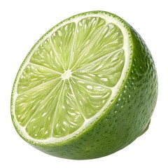 Faustrime Lime Slender Dark Green Lime with Smooth, Glossy Skin and Unique Finger-Like Shape, Exuding Exotic Freshness and Zesty Citrus Energy on a Clean White Background for Modern Appeal
