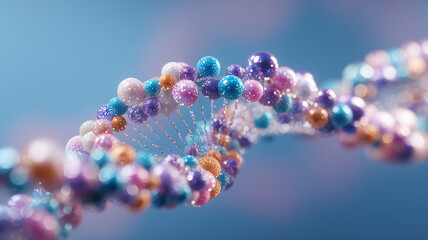 Sparkling multicolored spheres twist into a luminous DNA double helix.
Symbolizes genetic diversity and the creative potential of cutting edge biotechnology.