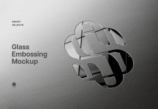 Debossed Glass & Metal Mockup