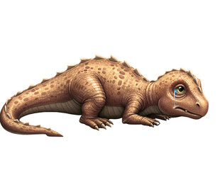 Obraz premium Cute baby dinosaur with big eyes and spiky back