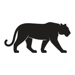 Obraz premium Panther Silhouette Icon – Majestic Wild Cat in Walking Pose for Nature and Wildlife Themes