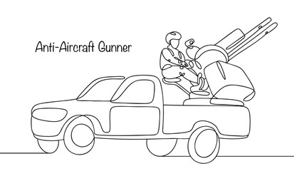 Obraz premium Anti-Aircraft Gunner