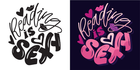 100% hand drawn vector image. Cute hand drawn doodle lettering quote about book and reading. Lettering for t-shirt design, mug print, bag print, clothes fashion. 