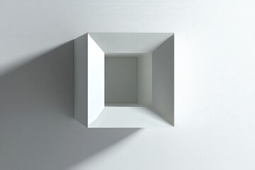 Obraz premium Minimalist white square niche on wall with shadow