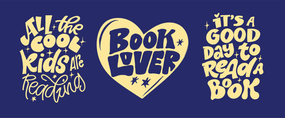 100% hand drawn vector image. Cute hand drawn doodle lettering quote about book and reading. Lettering for t-shirt design, mug print, bag print, clothes fashion. 