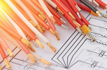 Electrical Insulated Copper Mounting Wires for Electrical Switchboard Assembly. 