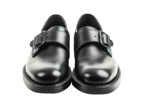 Classic Black Loafers on Transparent Background