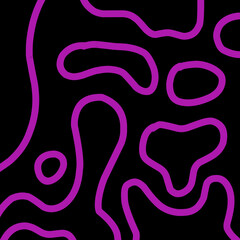 Purple Abstract Line Pattern on Black Background – Modern Topographic Style	
