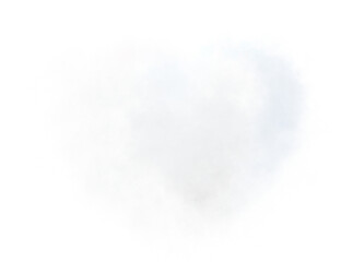 Heart shaped white cloud with transparent background. February 14 Valentine's Day concept.