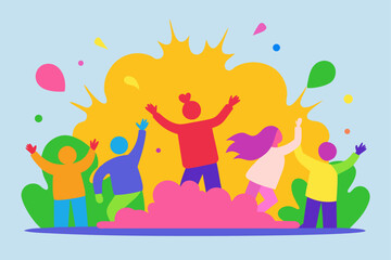 happy family with colorful balloons