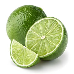 Castelo Lime Lively Green Lime with Smooth, Glossy Skin and Refreshing Citrus Brightness, Radiating Zesty Freshness and Vibrant Energy on a Pristine White Background for Modern Appeal