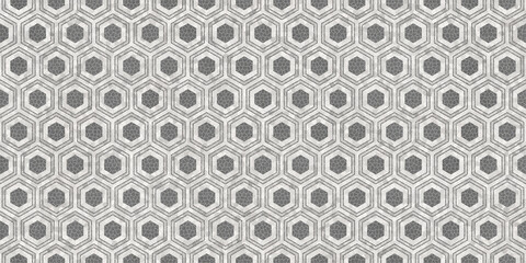 top view of hexagon terrazzo pattern. interior material for floor covering samples isolated on white background with clipping path.