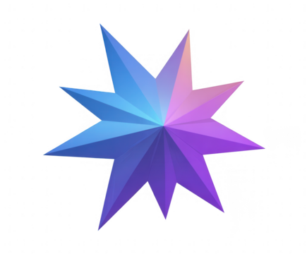 Multi-colored, stylized, geometric star
