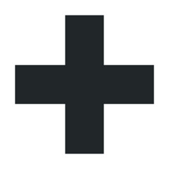 Obraz premium Minimalist black cross symbol on white background