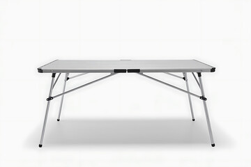 Lightweight Portable Outdoor Camping Picnic Table, Minimalist Design Front View on White Background