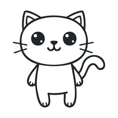 Cute cartoon cat character with big eyes and whiskers
