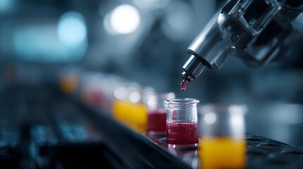 Robotic laboratory equipment handling chemical samples