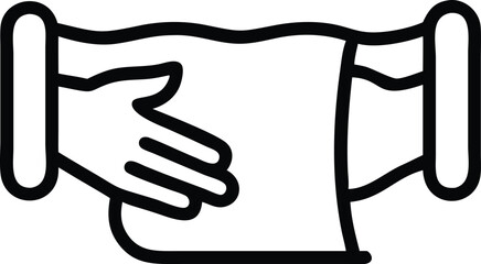 Hand holding a rolled up scroll or paper document isolated on transparent background