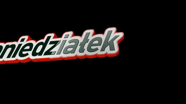 poniedziałek, słowo, napis, informacja, litery, ruch