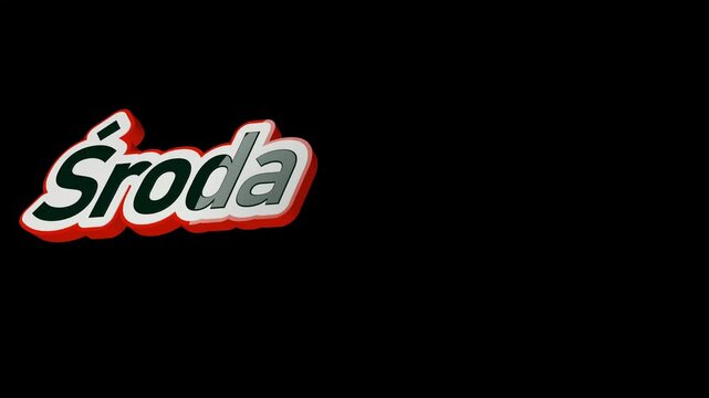 środa, słowo, napis, informacja, litery, ruch