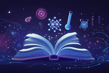 Glowing Science Book: A Portal to Knowledge and Discovery