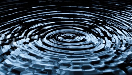 Abstract Water Ripple Distortions on Dark Reflective Surface
