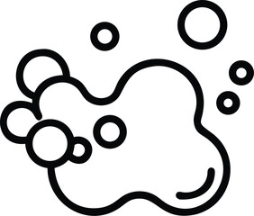 Hand drawn outline of soap bubbles and foam isolated on transparent background