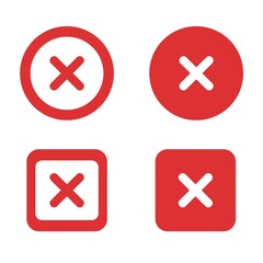 Icons of red cross mark, set of cross mark, set of cross icons, cross symbol, select icons, web, check box, vote, internet 