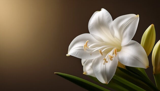 a close up image featuring tuberose flowers with copy space included