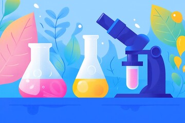 Modern Laboratory Setup: Scientific Research and Natural Elements