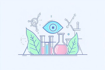Modern Laboratory Setup: Scientific Research and Natural Elements