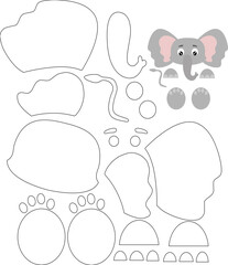 Elephant, animal cut file, laser cut, cricut, silhouette, paper craft, felt craft, fabric craft, svg file, cutting file