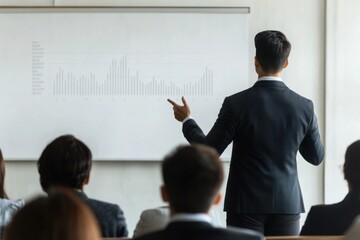 Marketing manager discusses consumer demand trends with diverse team in a modern office setting