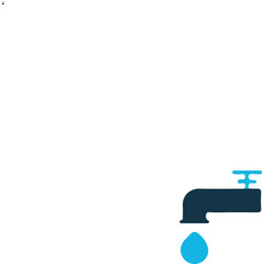 Water Conservation Faucet Icon Depicting Water Drop, a Simple Graphic for Ecological Awareness and Sustainable Practices