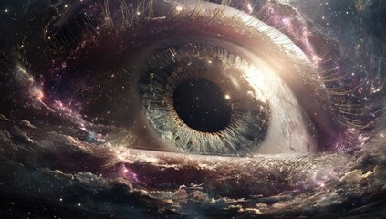 Cosmic eye, swirling nebulae