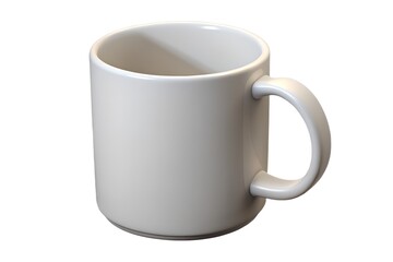 Plain white ceramic coffee mug with handle