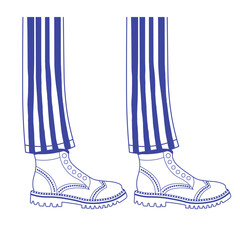 Doodle boots concept illustration set fashion shoes plants design