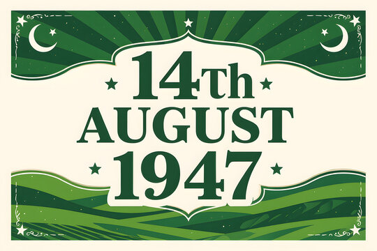 pakistani flag for national Day or Independence Day of pakistan,14th august 1947 day of partition