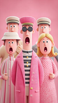 Terrible cartoon, A humorous cartoon depicting an overacted drama with a ridiculous character reaction.