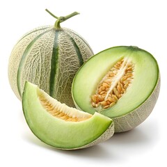 Superstar Melon Bold and Radiant Melon with Striking Yellow Skin and Smooth Texture, Exuding Freshness and Star Quality on a Clean White Background for a Modern, Eye-Catching Display