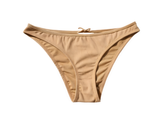 Tan colour female underwear isolated on white and transparent background. New and minimalistic design clothes for womens.