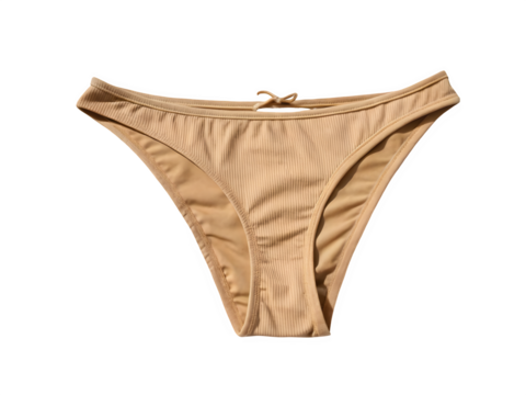 Tan colour female underwear isolated on white and transparent background. New and minimalistic design clothes for womens. - Powered by Adobe