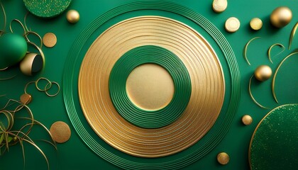 craft a visually striking template luxurious gold green circle inspiration