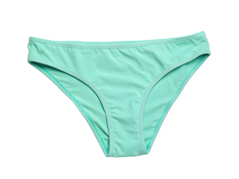 Mint female panties isolated on white and transparent background. New and minimalistic design clothes for womens.